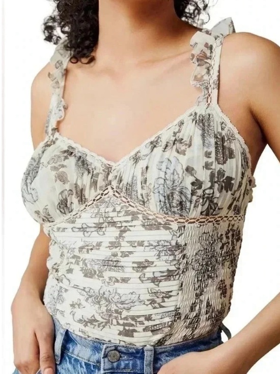 Free People Tops - free people lace boho ruffle cropped tank top sheer romantic rustic fairy